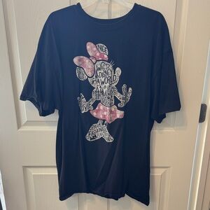Black Minnie Mouse Graphic T-Shirt